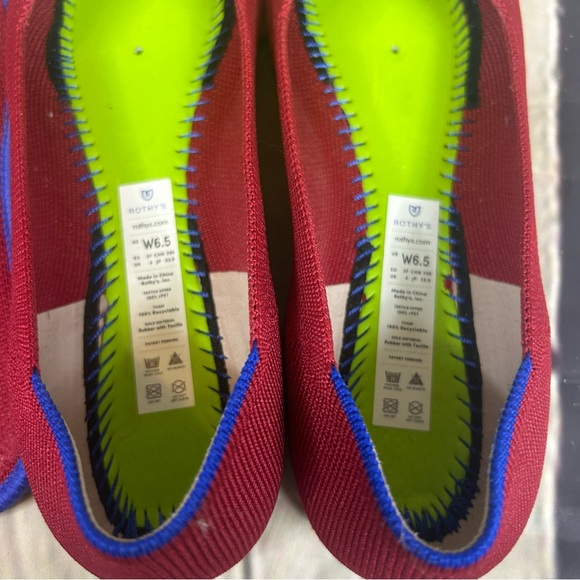 Rothy’s scooter red flats round toe authentic great condition shoe - Picture 3 of 8